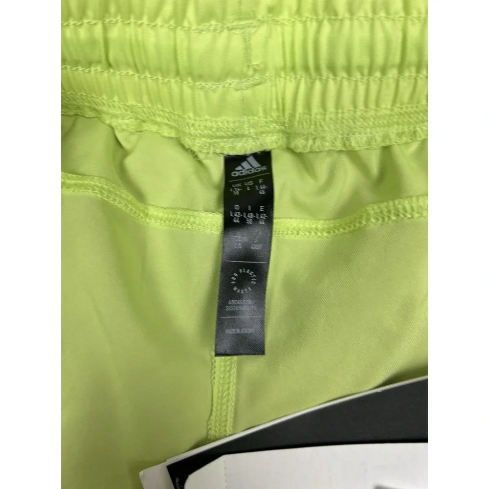 Adidas Aeroready Pacer 3 Stripes Woven Training Shorts Lime IM2339 Women's Large - Picture 4 of 7